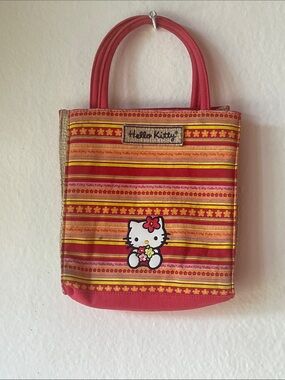Hello Kitty Striped Kids Tote in Red, Yellow and Pink